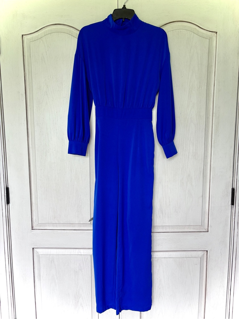 Royal Blue Long Sleeve Jumpsuit with Back Split